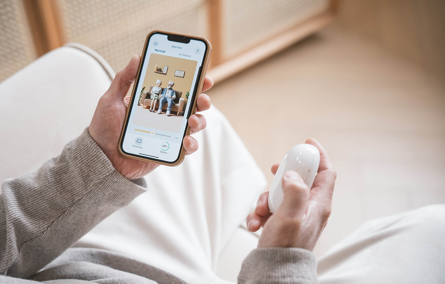 Orka Two Hearing Aids App Onboarding design
